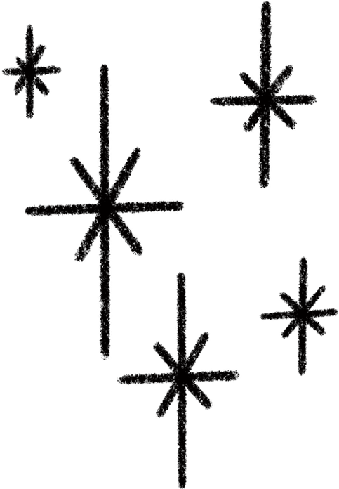 A hand drawn illustration of some stars